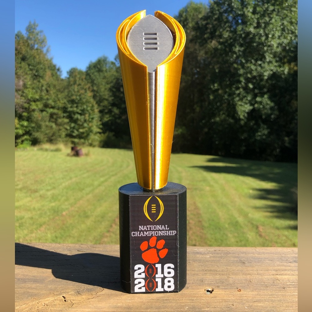 10 inch Clemson 2016/2018 National Championship collectors trophy